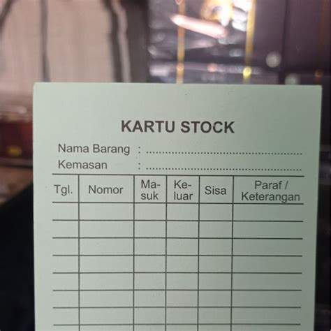 Jual Kartu Stok Barang Obat 1 Paket Berisi 100 Lembar Shopee Indonesia