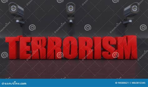 Stoppen Sie Signal Des Terrorismus 3d Stock Abbildung Illustration