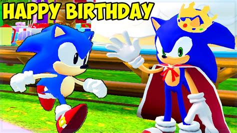 Unlocked Birthday King Sonic And Classic Sonic In Roblox Sonic Speed