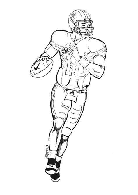 Sketches Of Football Players Tackling Coloring Pages