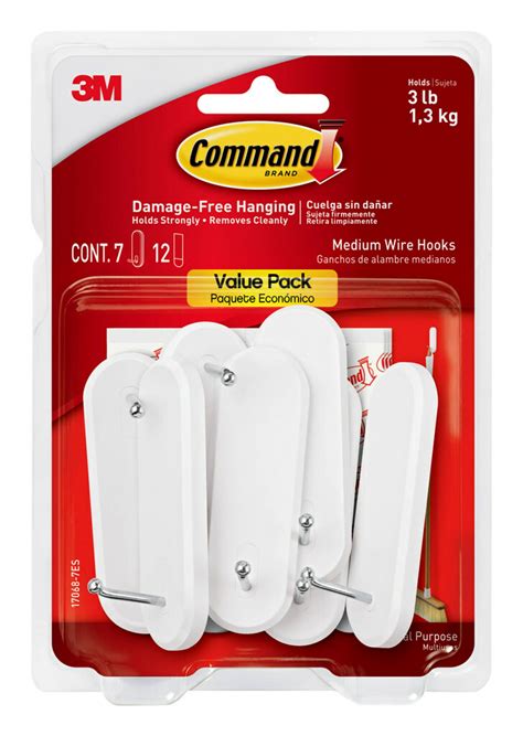 Command Wire Hooks Value Pack Medium White Wall Hooks Walmart