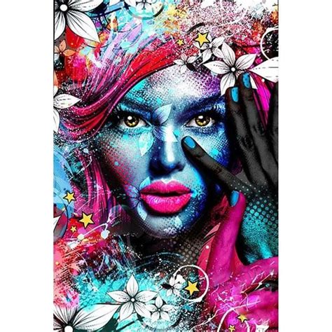 Jicfdao X Cm D Diamond Painting Femme Bleu Fluo Kit De Peinture