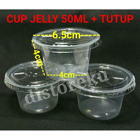 Jual Pcs Cup Jelly Agar Puding Bening Gelas Plastik Es Krim Pudding