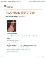 Syllabus Pdf General Psychology Psychology 290 Courses