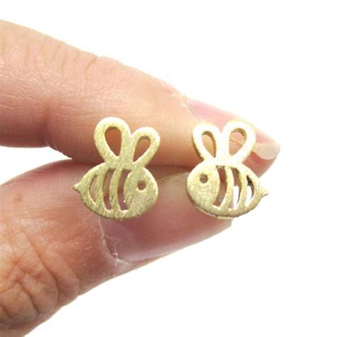 Fashion Bees Stud Earrings Lovely Hollow Out The Bees Stud Earrings