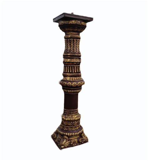 Rectangular Brown And Golden Cm Frp Wedding Pillar For Decoration