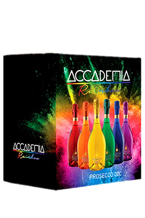 Accademia Prosecco Rainbow Collection 750ml 6 Pack Limited Edition