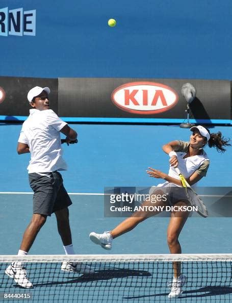 Indian mixed doubles pair Mahesh Bhupathi and Sania Mirza watch the ...