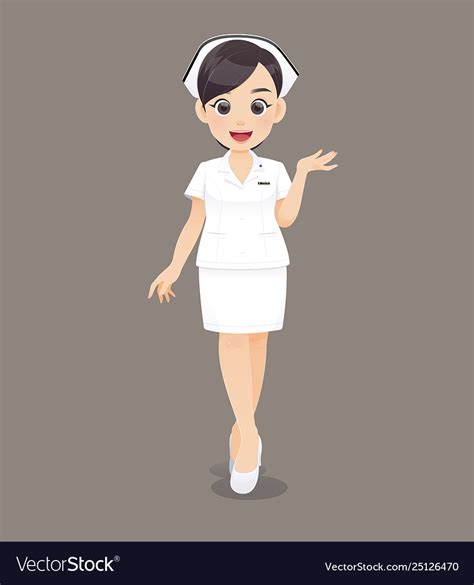 Nurse In White Uniform Royalty Free Vector Image