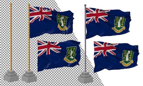 Premium Psd British Virgin Islands Bvi Flag Waving Different Style