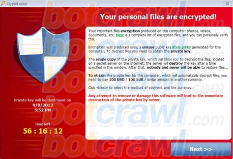 How To Remove The Your Personal Files Are Encrypted Virus Cryptolocker Virus Botcrawl