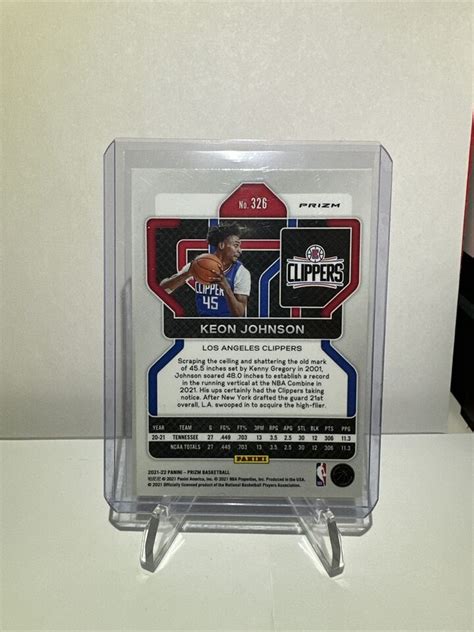 Prizm Basketball Keon Johnson Rc Green Prizm La Clippers