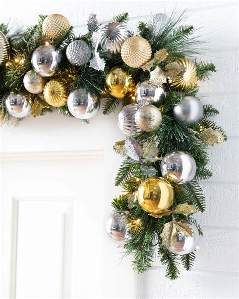 Outdoor Silver And Gold Artificial Christmas Foliage Balsam Hill