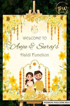 Haldi posters as Welcome to Haldi Signs & Haldi Welcome Signs, Haldi decor signs as Pithi signs ...