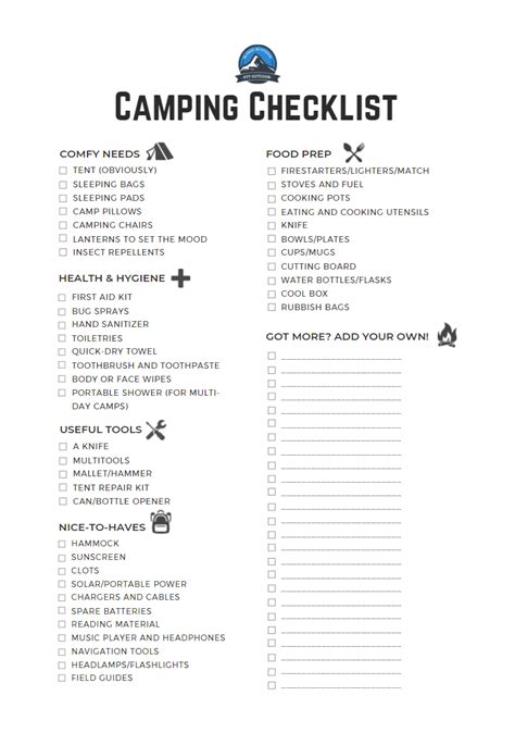 The Ultimate Camping Checklist | PTT Outdoor