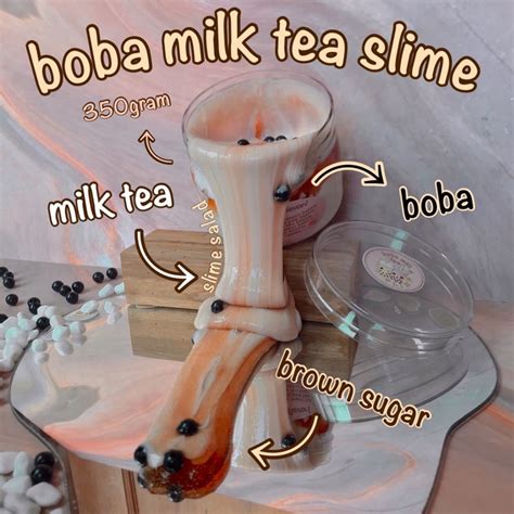 Jual Boba Milk Tea Slime Brown Sugar Boba Milk Tea Slime Slime