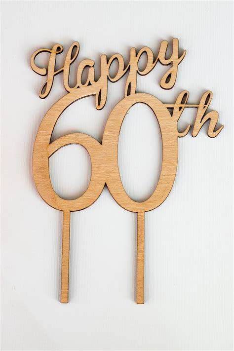 Happy 60th Birthday Cake Topper Svg