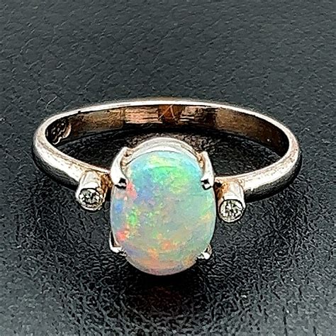 Ct Gold Solid Opal Ring Sr