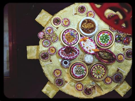 Premium Photo Directly Above Shot Of Foods On Decorated Dining Table