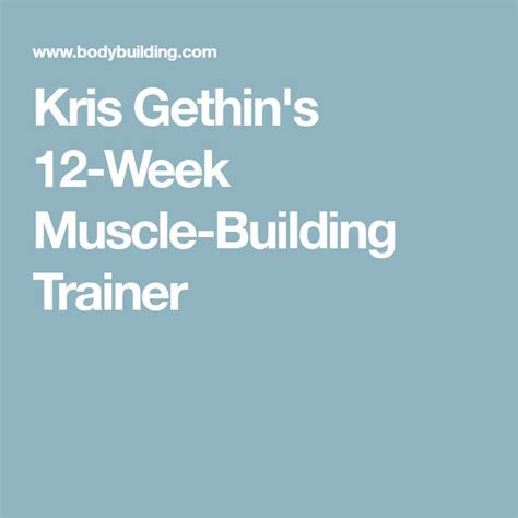 Kris Gethin S Week Muscle Building Trainer Bodybuilding