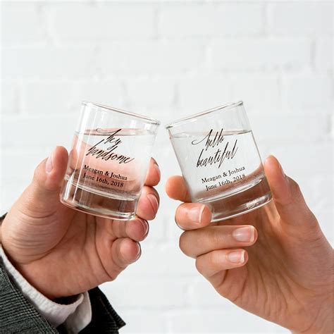 Custom Printed Clear Shot Glass Wedding Favor Unusual Wedding Favours