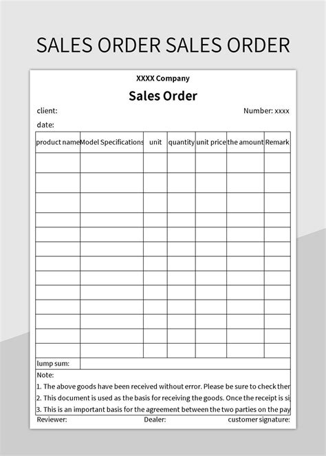 Sales Order Sales Order Excel Template And Google Sheets File For Free