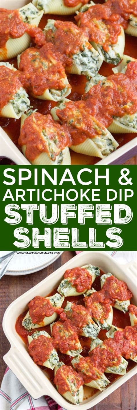 Vegan Spinach Artichoke Dip Stuffed Shells Stacey Homemaker