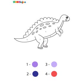 Coloriage Nombre Dinosaure Enfants Imprimer Sajoo