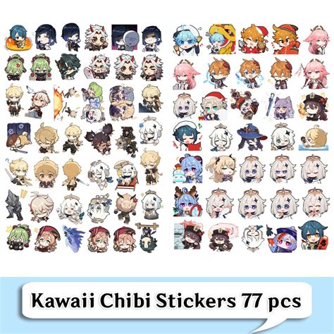 Genshin Impact Chibi Stickers Set E Pcs Genshinbox