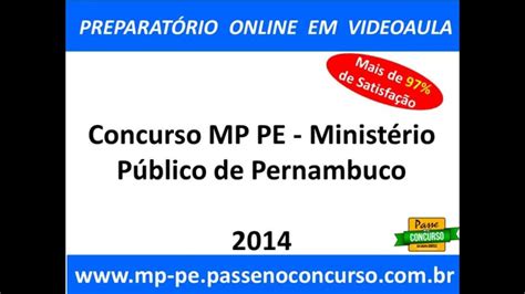 Concurso MP PE MPPE Promotor YouTube