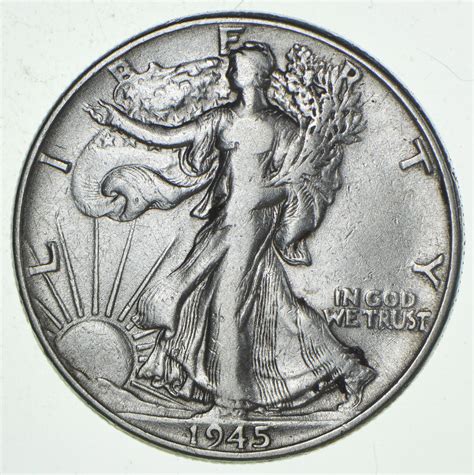 Strong Feather Details Walking Liberty Half Dollar Property Room