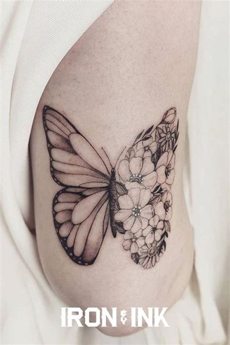 Fineline Floral Butterfly Tattoo Butterfly Tattoo Tattoo Studio Tattoos