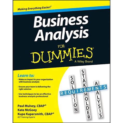 For Dummies Business Analysis For Dummies Paperback