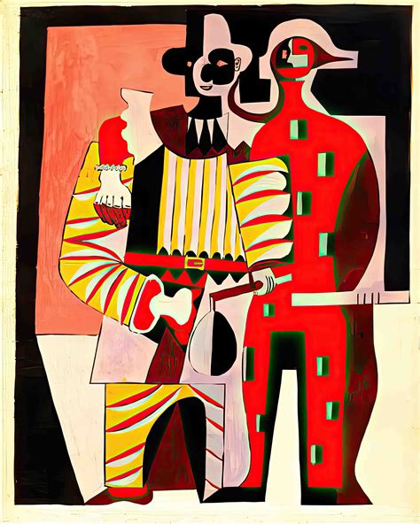 Historical Art Pablo Picasso Pierrot And Harlequin Etsy