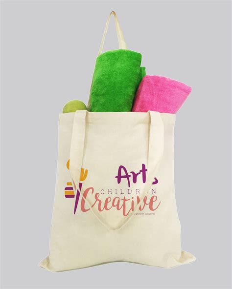 Budget 100% Cotton Natural Printed Tote Bags - Custom Tote Bags With Y