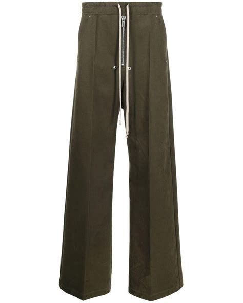 Rick Owens Geth Belas Wide Leg Trousers In Green For Men Lyst