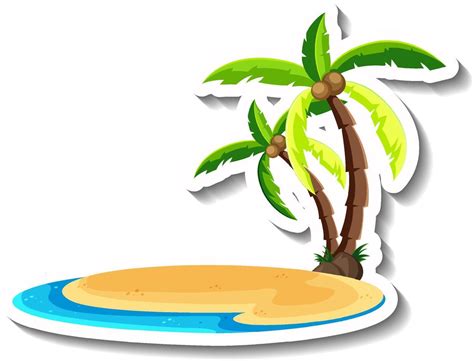 Coconut Tree Beach Cartoon