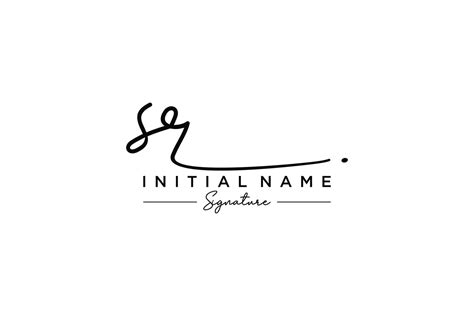 Initial Sr Signature Logo Template Vector Hand Drawn Calligraphy