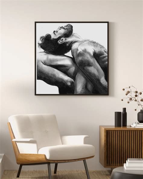 Trust Male Nude Queer German Etching Giclee Art Print Gay Drawing Print