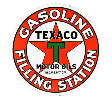 Rare Original 42 Texaco Filling Station Porcelain Sign Bidon