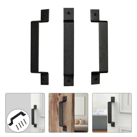 Poign E De Porte Coulissante Ergonomique En Fer Noir Pour Une