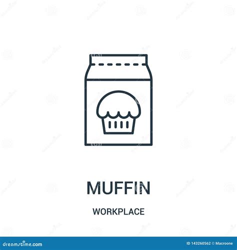 Muffin Icon Vector From Workplace Collection Thin Line Muffin Outline