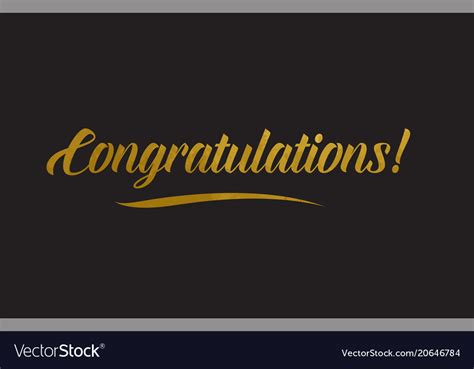 Congratulations gold word text typography Vector Image