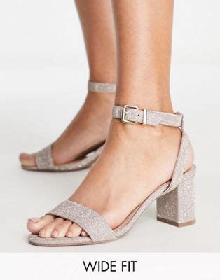 Dune London Wide Fit Meye Block Heel Two Part Sandals In Rose Asos