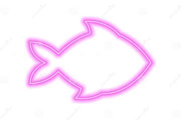 Neon Pink Silhouette of Fish Isolated on White. Sea Life, Ocean Stock Illustration ...