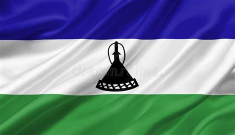 Bandera Que Agita Con El Viento De Lesotho Ejemplo D Stock De