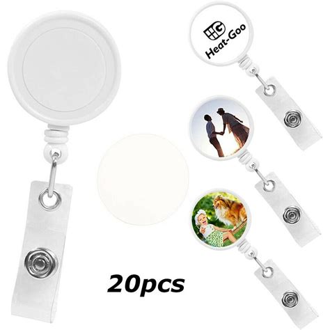 Pcs Sublimation Retractable Badge Holder Belt Clip Blank Nurse Id