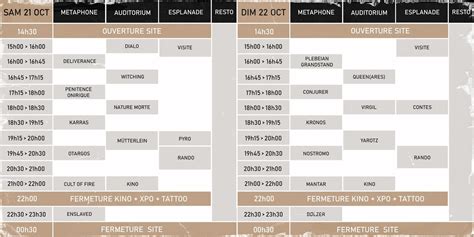 Tyrant Fest Running Order Timetable