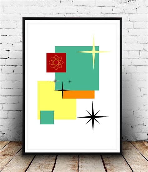 Atomic Art Geometric Art Print Mid Century Modern Print Modern Decor