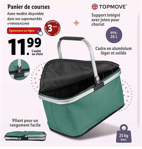 Promo Panier De Courses Topmove Chez Lidl Icatalogue Fr